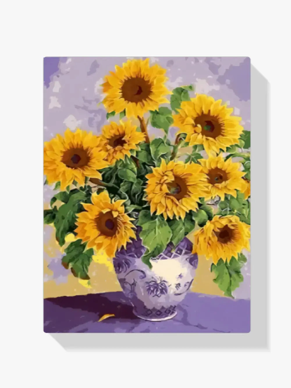 Malen nach Zahlen – Bunte Sonnenblumen in einer Vase