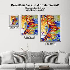 Malen nach Zahlen – Bunter Löwe