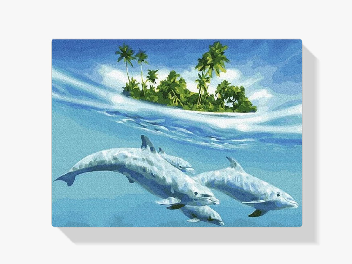 Malen nach Zahlen – Delphin-Paradies