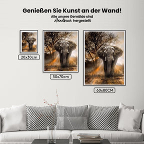 Malen nach Zahlen – Elefant mit sonnenuntergang