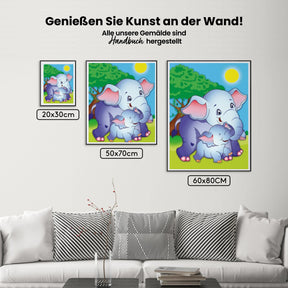 Malen nach Zahlen – Elefantenkälber