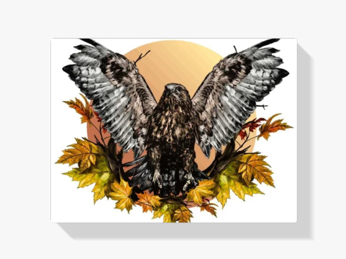 Malen nach Zahlen – Falke im Herbstlaub