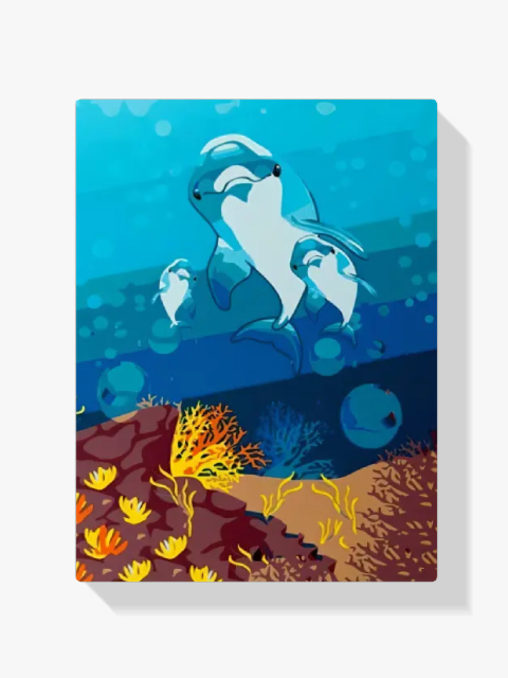 Malen nach Zahlen – Familie Delphin