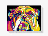 Malen nach Zahlen – Farbige Bulldogge