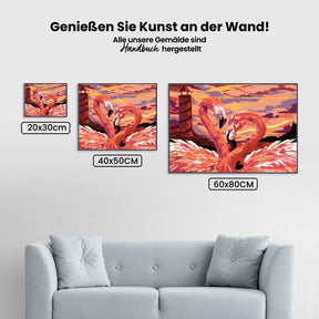 Malen nach Zahlen – Flamingo Liebespaar