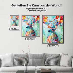 Malen nach Zahlen – Frühlingshirsch