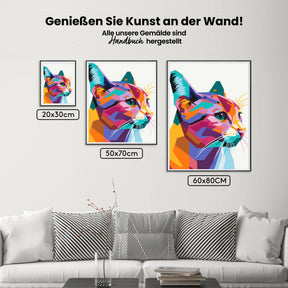 Malen nach Zahlen – Geometrische Katze
