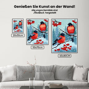 Malen nach Zahlen – Gimpel Vogel Weiß