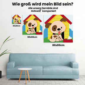 Malen nach Zahlen – Hund im Hutch