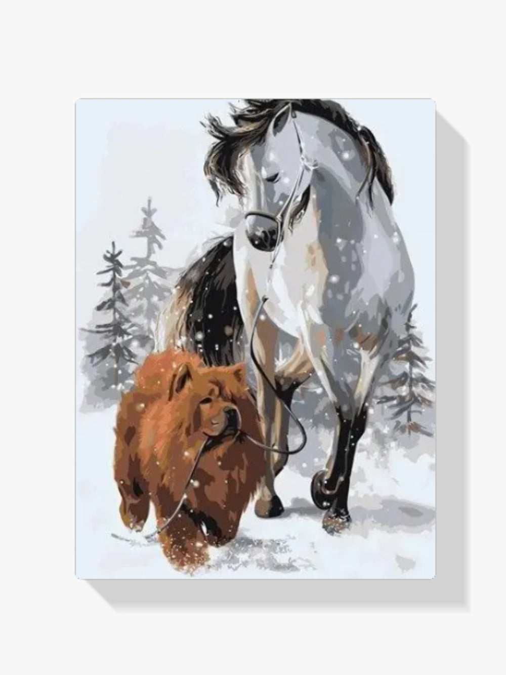 Malen nach Zahlen – Hund mit Pferd