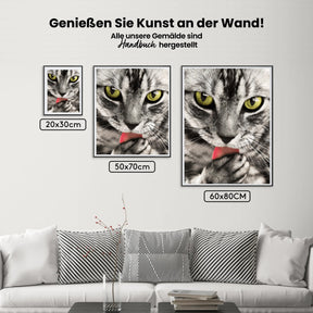 Malen nach Zahlen – Katze mit grünen Augen