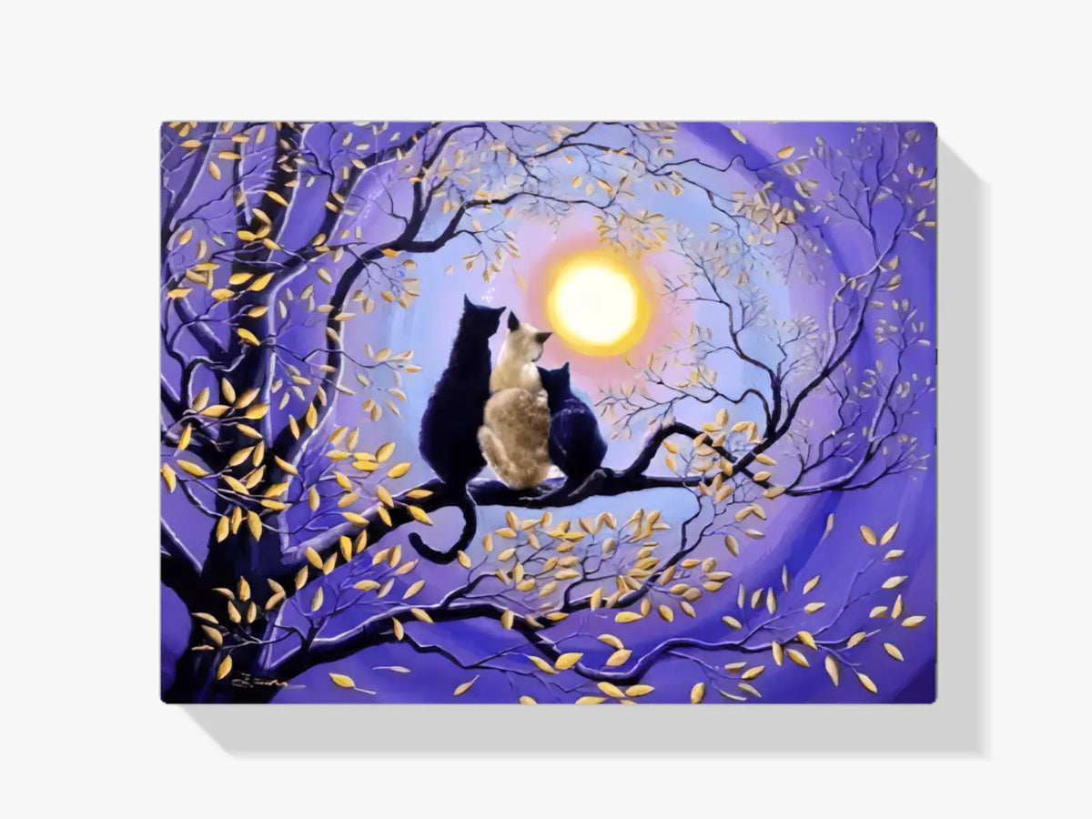 Malen nach Zahlen – Katzen im Mondlicht