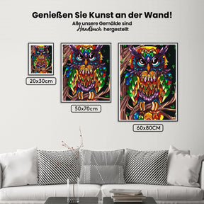 Malen nach Zahlen – Neon-Eule