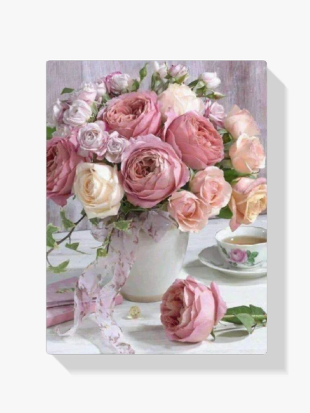 Malen nach Zahlen – Rosa Blumen