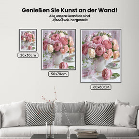 Malen nach Zahlen – Rosa Blumen