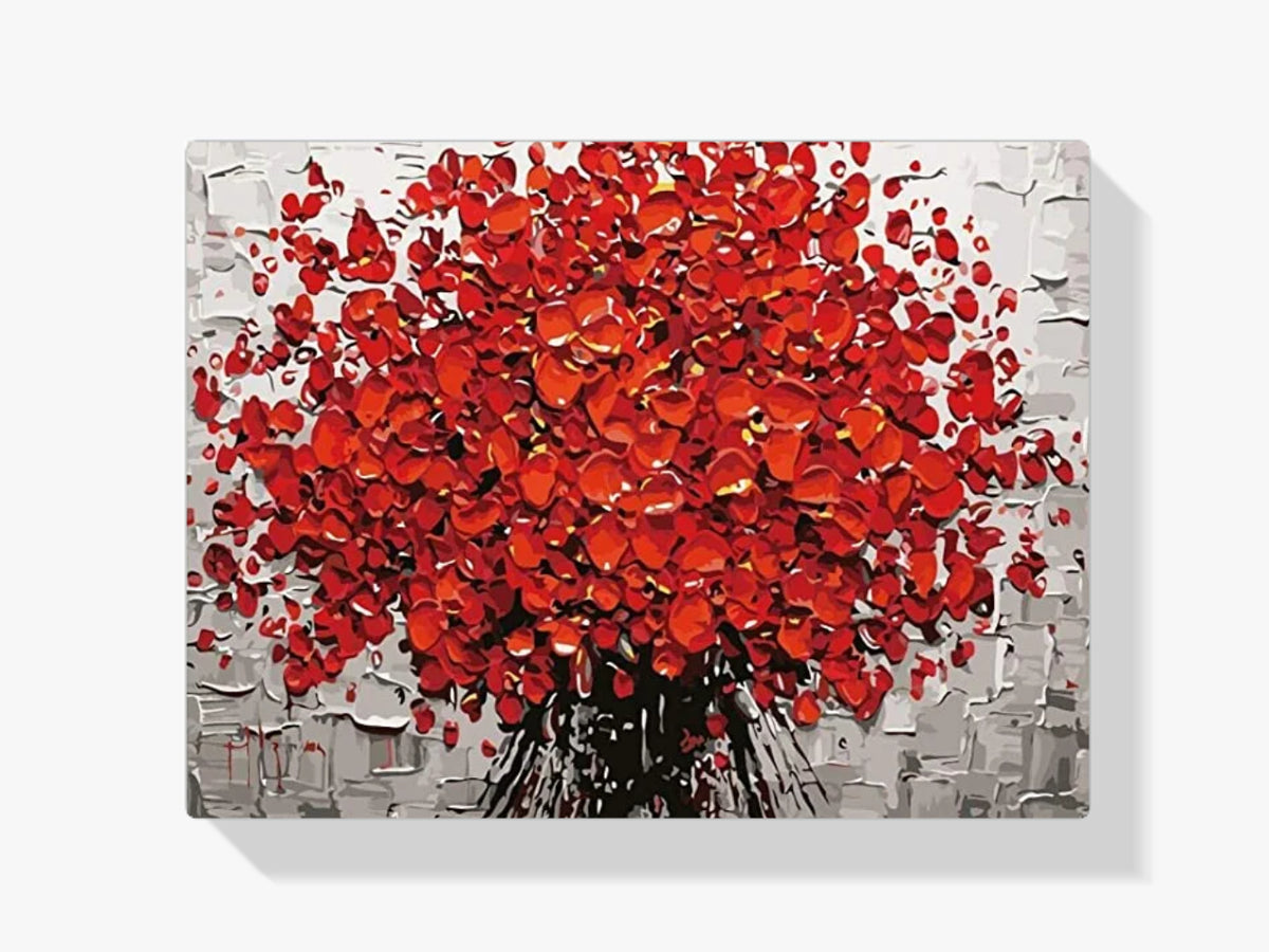 Malen nach Zahlen – Rote Blüten