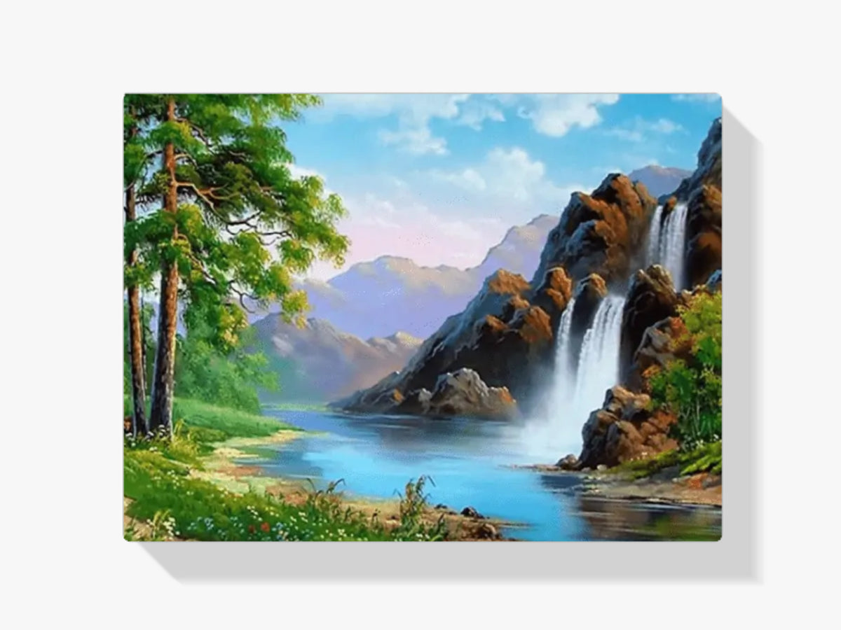 Malen nach Zahlen – Schöner Wasserfall