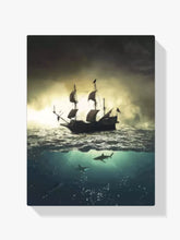 Malen nach Zahlen – Segelschiff mit Haien