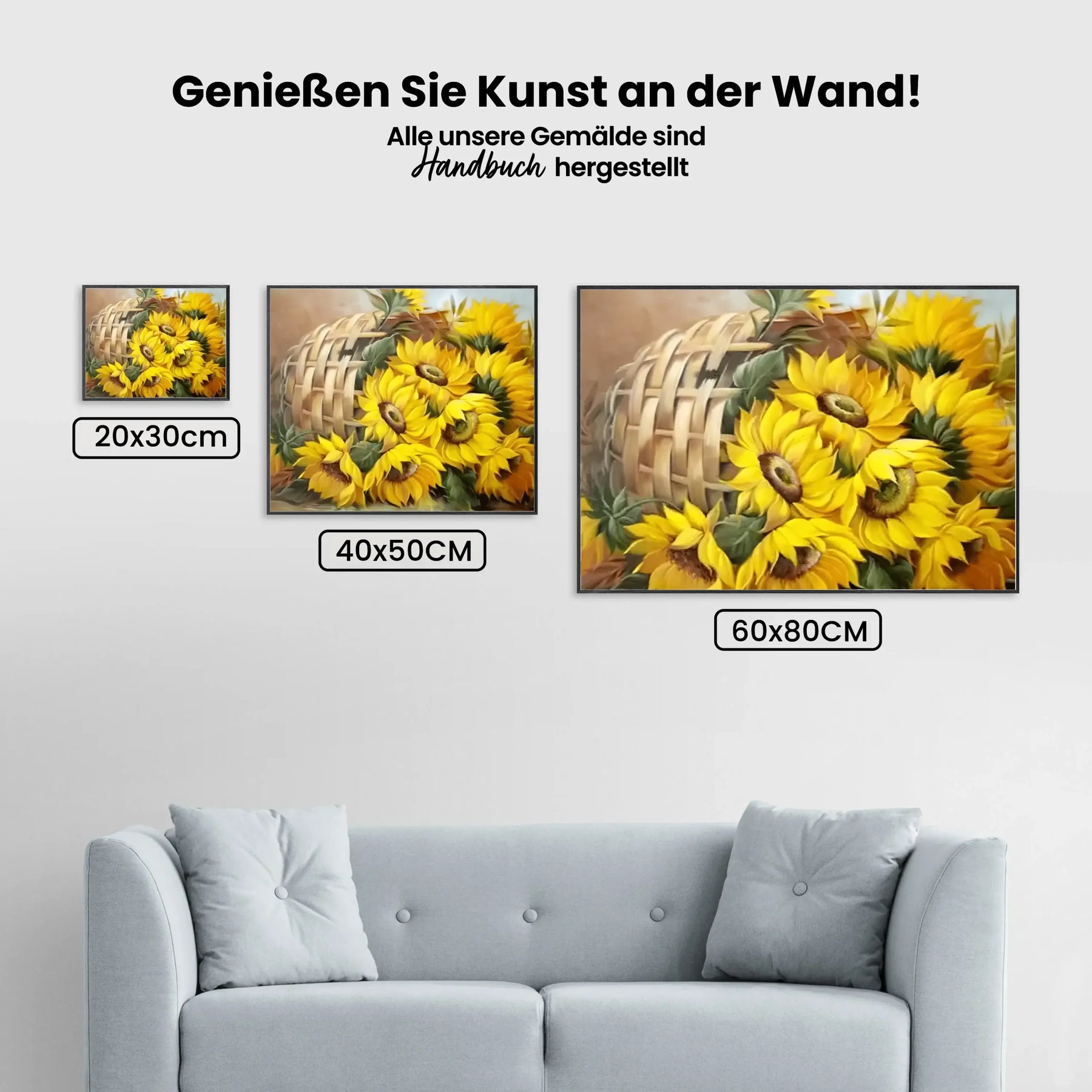 Malen nach Zahlen – Sonneblumen im korb