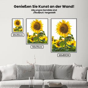 Malen nach Zahlen – Sonnenblume im Feld