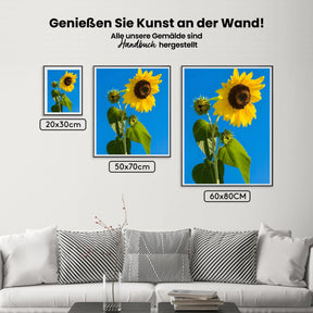 Malen nach Zahlen – Sonnenblume im blauen Himmel