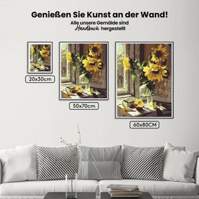 Malen nach Zahlen – Sonnenblumen in Vase