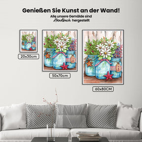 Malen nach Zahlen – Töpfe mit Blumen und Sternen