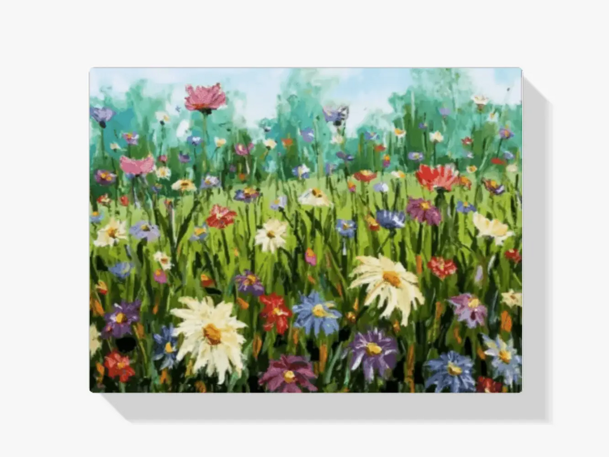 Malen nach Zahlen – Verschiedene Blumen im Feld