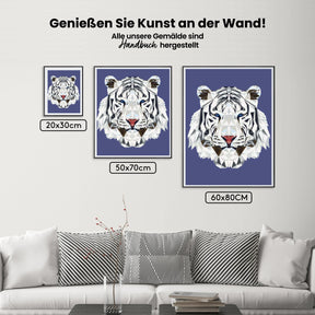 Malen nach Zahlen – Weißer Tiger Polygon