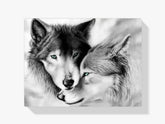 Malen nach Zahlen – Weißes Wolfs-Paar