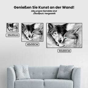 Malen nach Zahlen – Weißes Wolfs-Paar