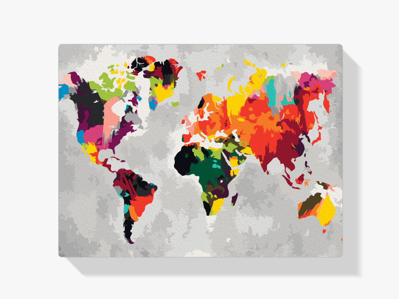 Malen nach Zahlen – Weltkarte (Brauntöne)