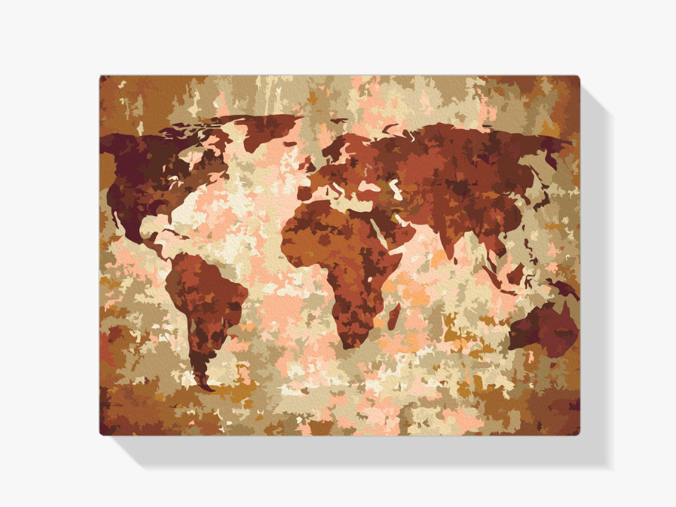 Malen nach Zahlen – Weltkarte (Erdfarben)