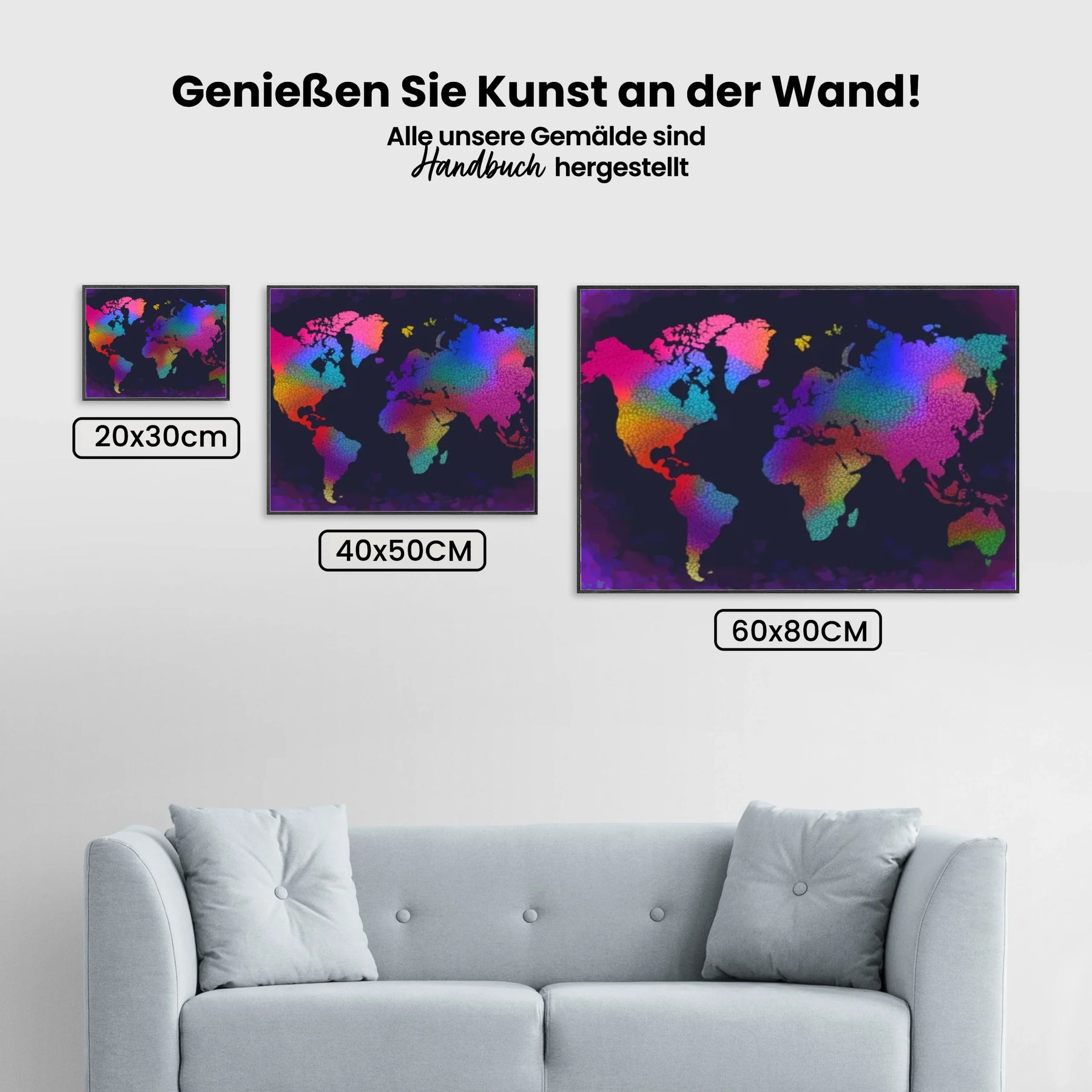 Malen nach Zahlen – Weltkarte in Farbe