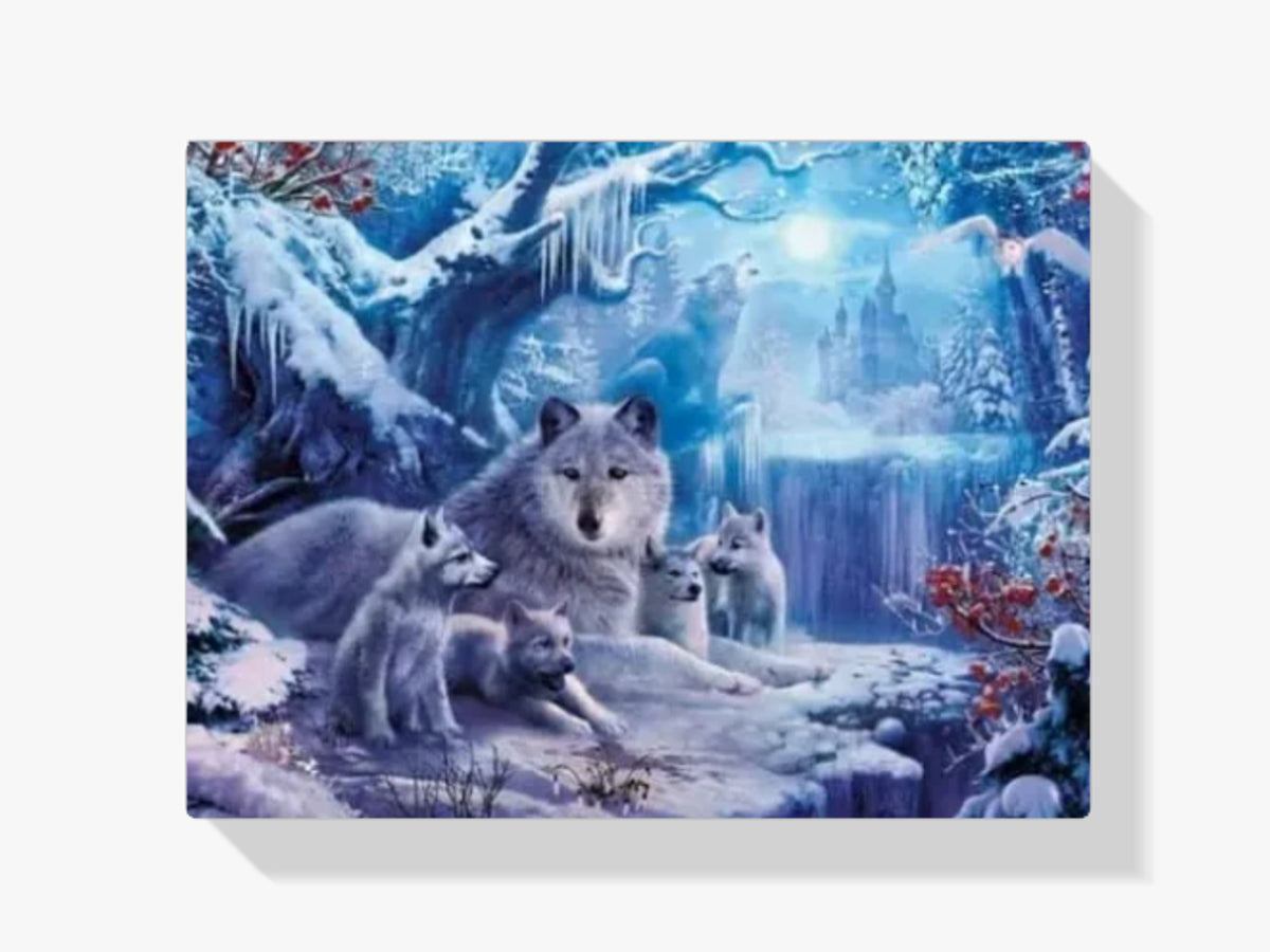 Malen nach Zahlen – Winter Wolf
