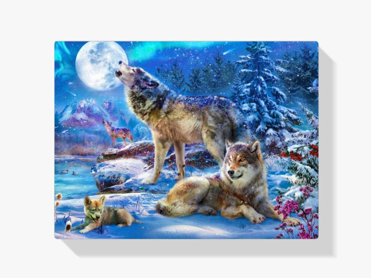 Malen nach Zahlen – Winterwolf und Heulen