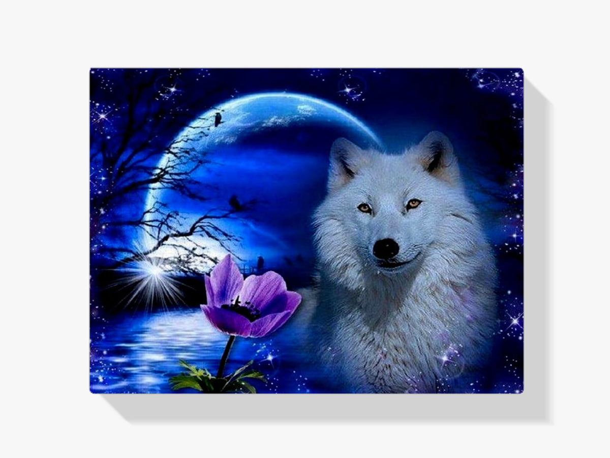Malen nach Zahlen – Wolf im Mondlicht