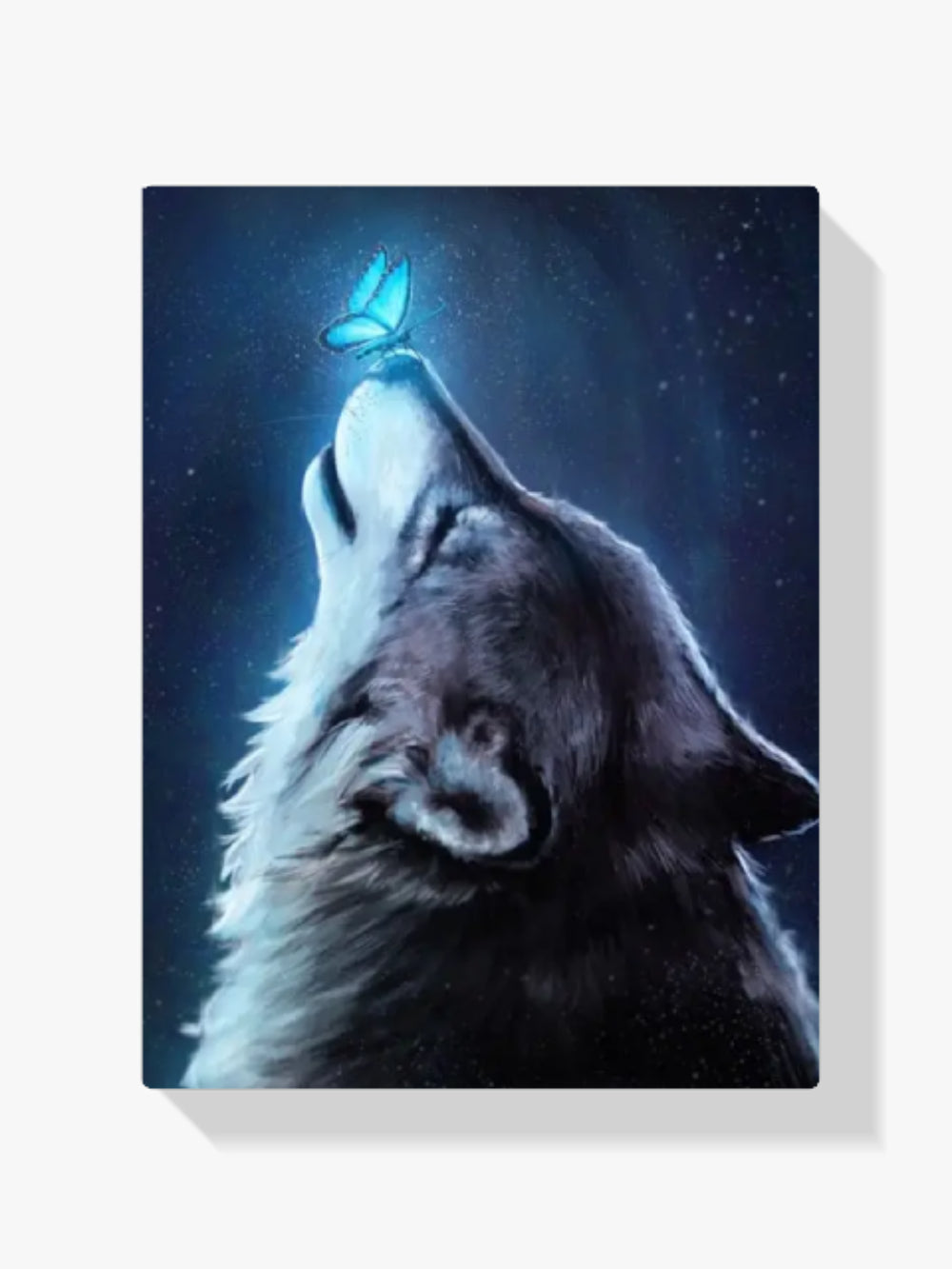 Malen nach Zahlen – Wolf mit Schmetterling