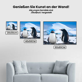 Malen nach Zahlen – Zwei ruhende Pinguine