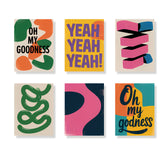 Måla efter siffror - 6 minimålningar | Set med abstrakta affirmationer