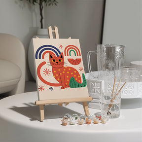 Måla efter siffror - 6 minimålningar | Abstrakta Miez-dragset