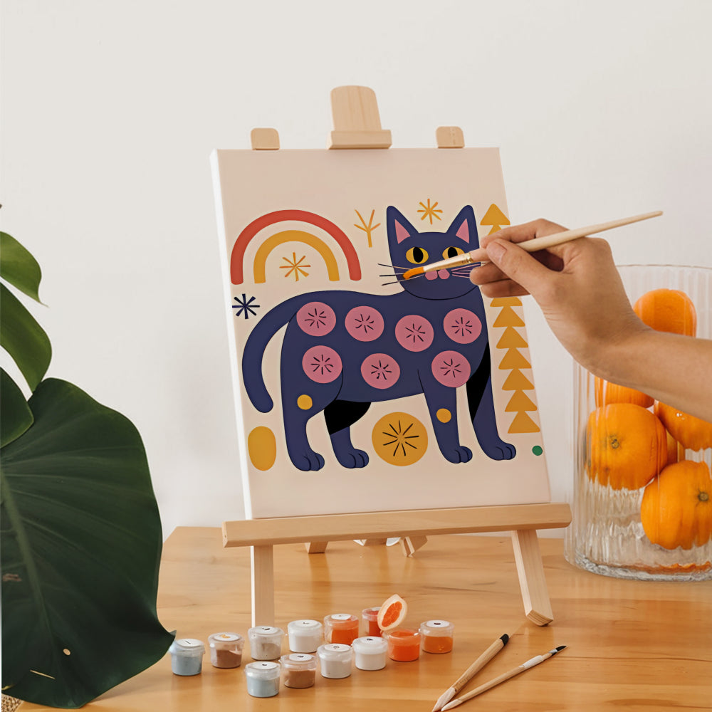 Måla efter siffror - 6 minimålningar | Abstrakta Miez-dragset