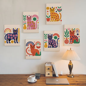 Måla efter siffror - 6 minimålningar | Abstrakta Miez-dragset