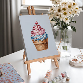 Måla efter siffror - 6 minimålningar | Set med azurfärgade accenter