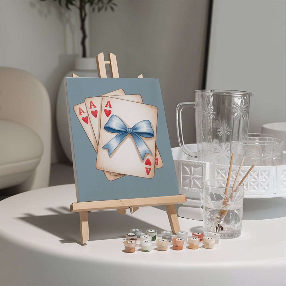 Måla efter siffror - 6 minimålningar | Set med azurfärgade accenter