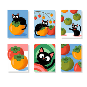 Måla efter siffror - 6 minimålningar | Svart katt-prisset