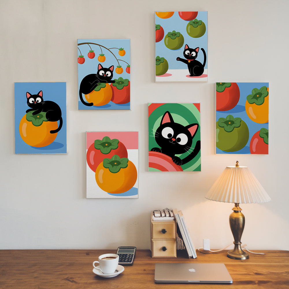 Måla efter siffror - 6 minimålningar | Svart katt-prisset