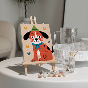 Måla efter siffror - 6 minimålningar | Set med lekfulla varelser