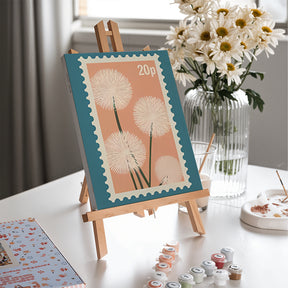 Måla efter siffror - 6 minimålningar | Set med vintage naturtryck