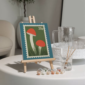 Måla efter siffror - 6 minimålningar | Set med vintage naturtryck